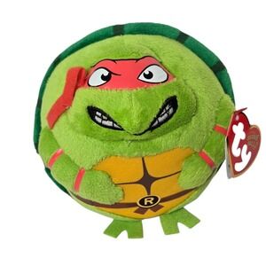 Ty‎ Raphael Beanie Ballz Teenage Mutant Ninja Turtles 5" Plush NWT TMNT 2014